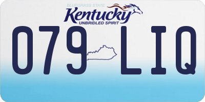 KY license plate 079LIQ
