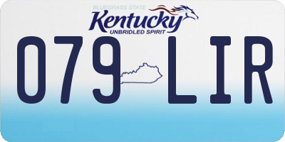 KY license plate 079LIR