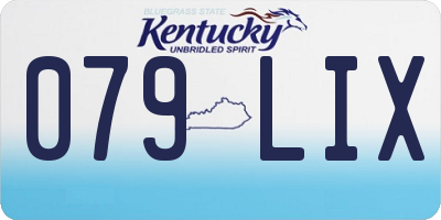 KY license plate 079LIX