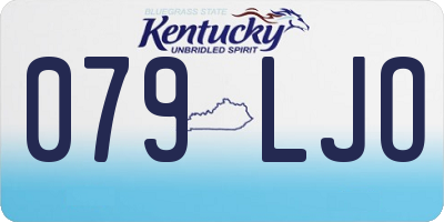 KY license plate 079LJO