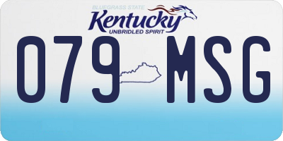 KY license plate 079MSG