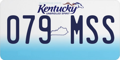 KY license plate 079MSS