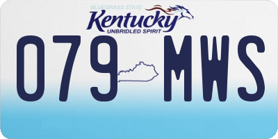 KY license plate 079MWS