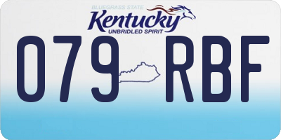 KY license plate 079RBF