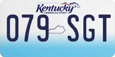 KY license plate 079SGT
