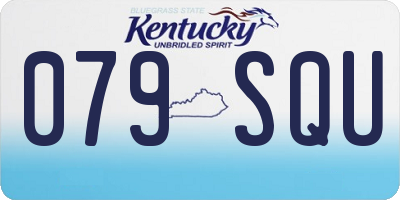 KY license plate 079SQU