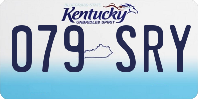 KY license plate 079SRY