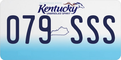 KY license plate 079SSS