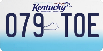 KY license plate 079TOE