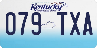 KY license plate 079TXA