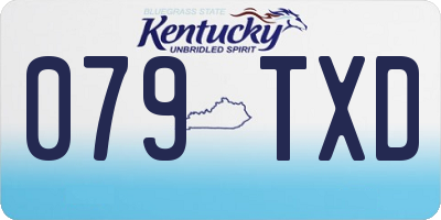 KY license plate 079TXD
