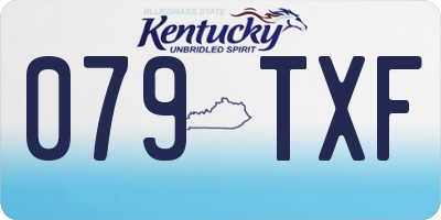 KY license plate 079TXF