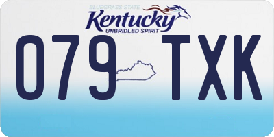KY license plate 079TXK