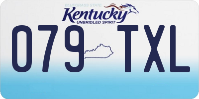 KY license plate 079TXL
