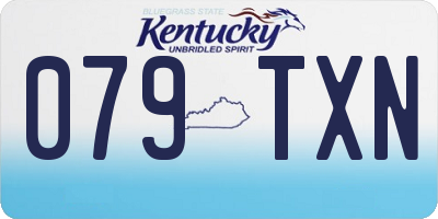 KY license plate 079TXN
