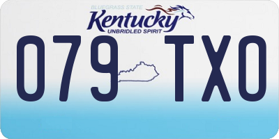 KY license plate 079TXO