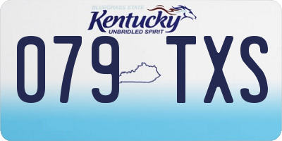 KY license plate 079TXS