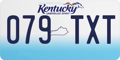 KY license plate 079TXT