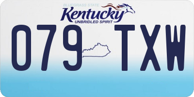 KY license plate 079TXW