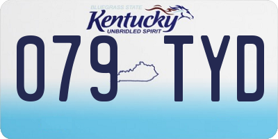 KY license plate 079TYD