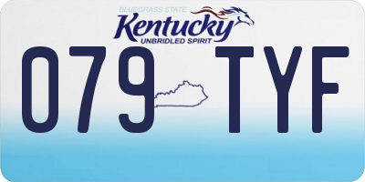 KY license plate 079TYF