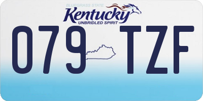 KY license plate 079TZF
