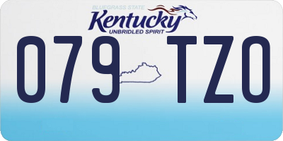 KY license plate 079TZO