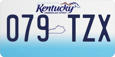 KY license plate 079TZX