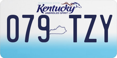 KY license plate 079TZY