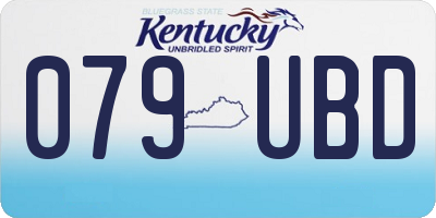 KY license plate 079UBD