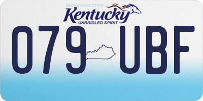 KY license plate 079UBF