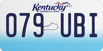 KY license plate 079UBI