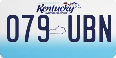 KY license plate 079UBN
