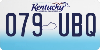 KY license plate 079UBQ