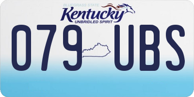 KY license plate 079UBS