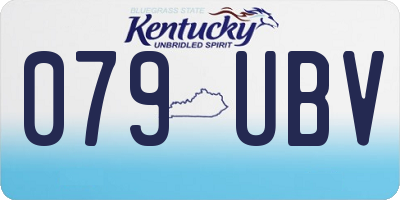 KY license plate 079UBV