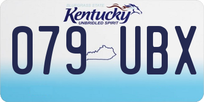 KY license plate 079UBX