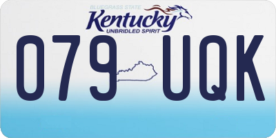 KY license plate 079UQK