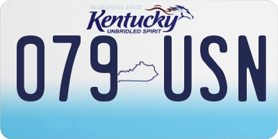 KY license plate 079USN