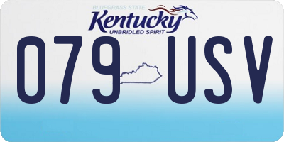 KY license plate 079USV