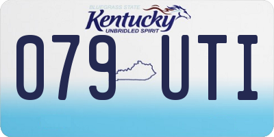 KY license plate 079UTI