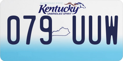 KY license plate 079UUW