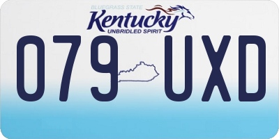 KY license plate 079UXD