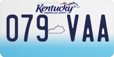 KY license plate 079VAA