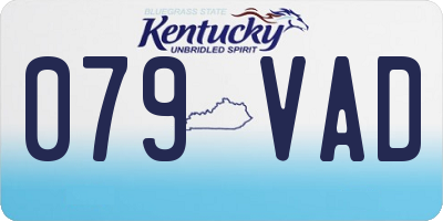 KY license plate 079VAD