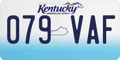 KY license plate 079VAF
