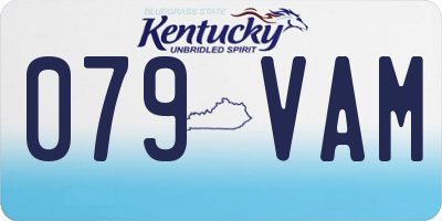 KY license plate 079VAM