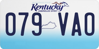 KY license plate 079VAO