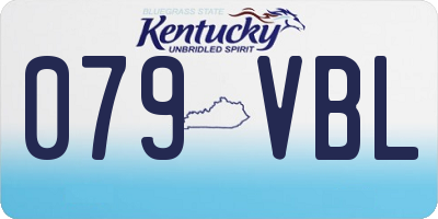 KY license plate 079VBL