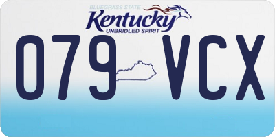 KY license plate 079VCX